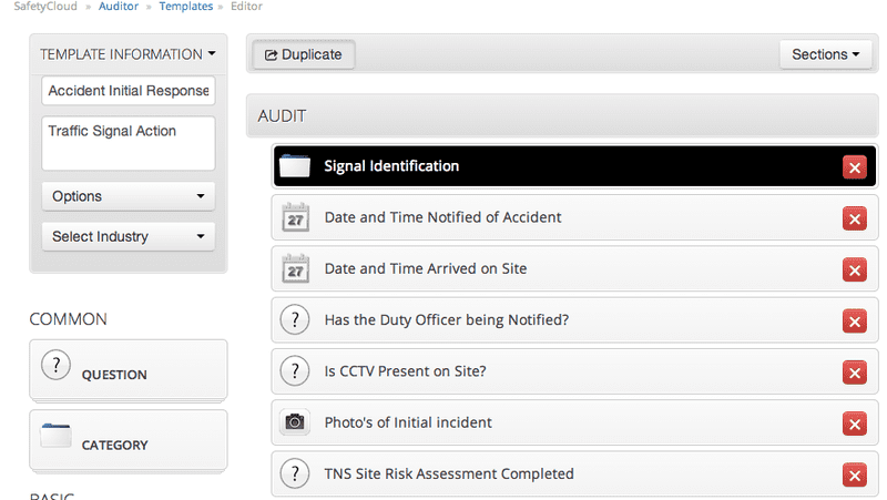 Template Editor SafetyCloud