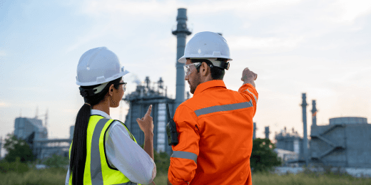 A team of experts assessing the industrial emissions in the community