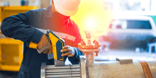 A safety officer performing heat exchanger inspection