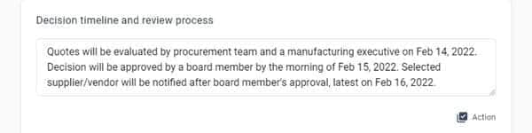 how to write RFQ sample step 6