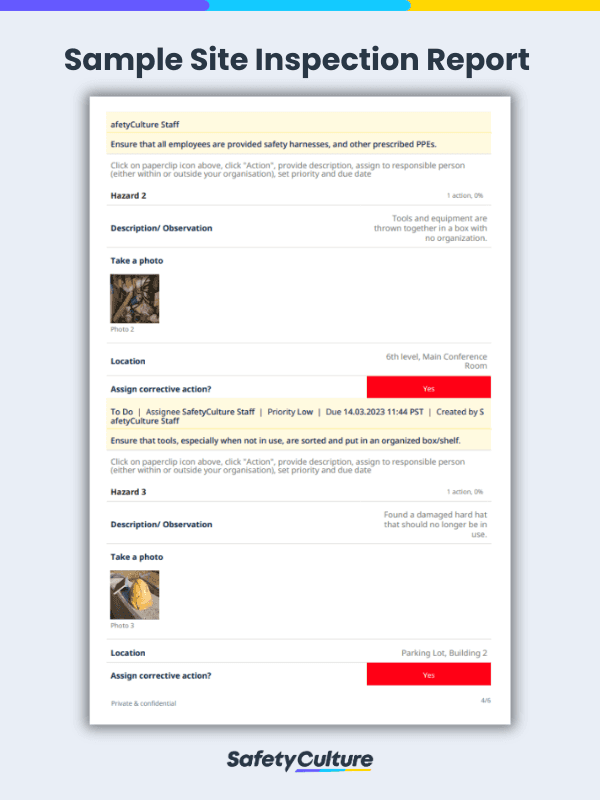 Sample Site Inspection Report