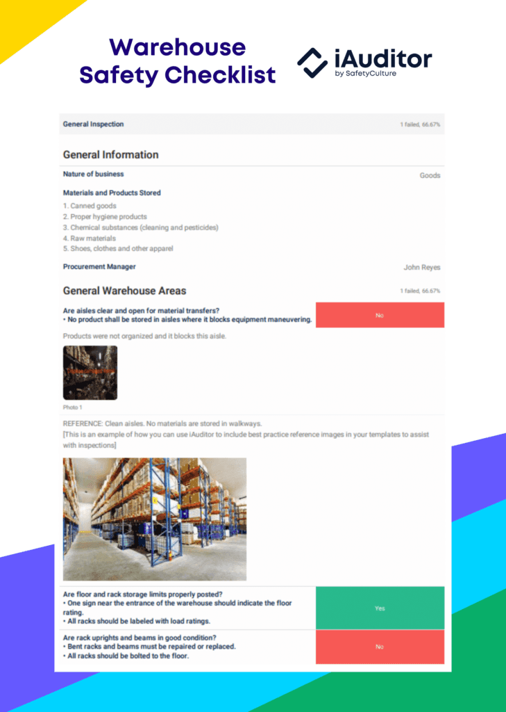 Liste de contrôle de la sécurité dans les entrepôts