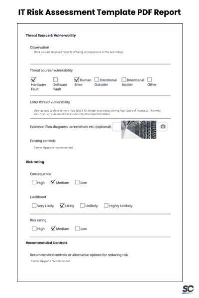 IT Risk Assessment Template Sample PDF Report