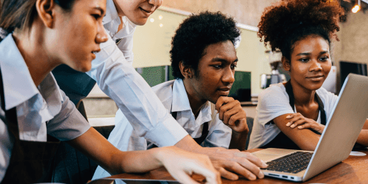 A team huddle on retail risk management