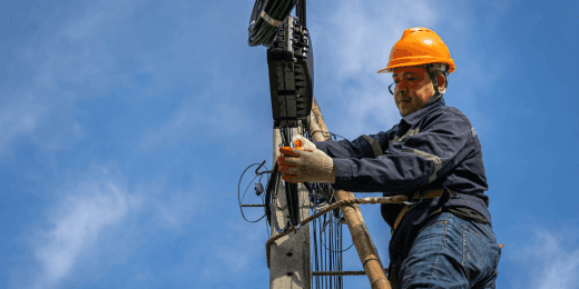 Worker using a man down system while at work.
