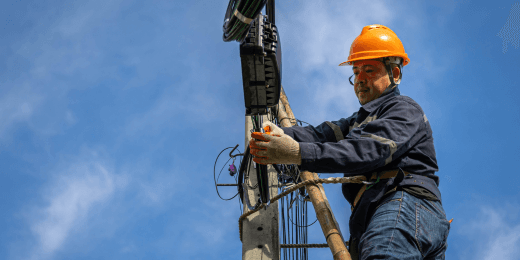 Worker using a man down system while at work.
