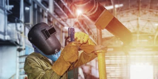 worker exhibiting proper hot work safety practices