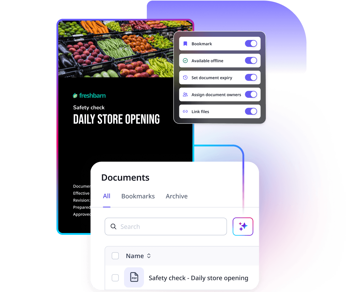 Safety check document for daily store opening