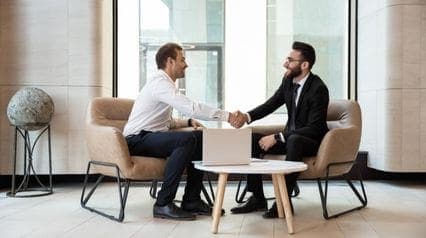 businessman doing customer relationship management