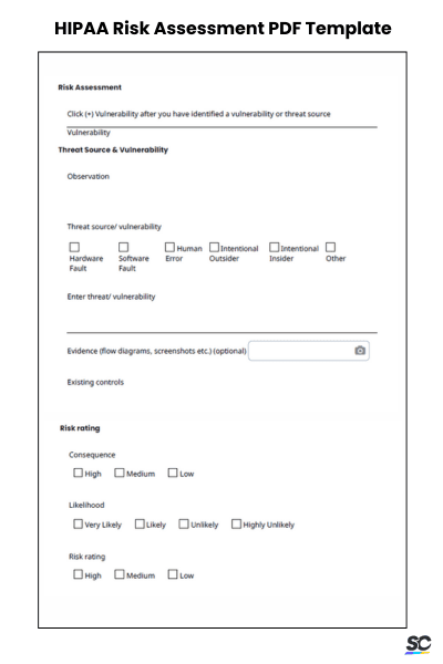 HIPAA Risk Assessment PDF Template