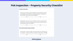 FHA inspection checklist for property security