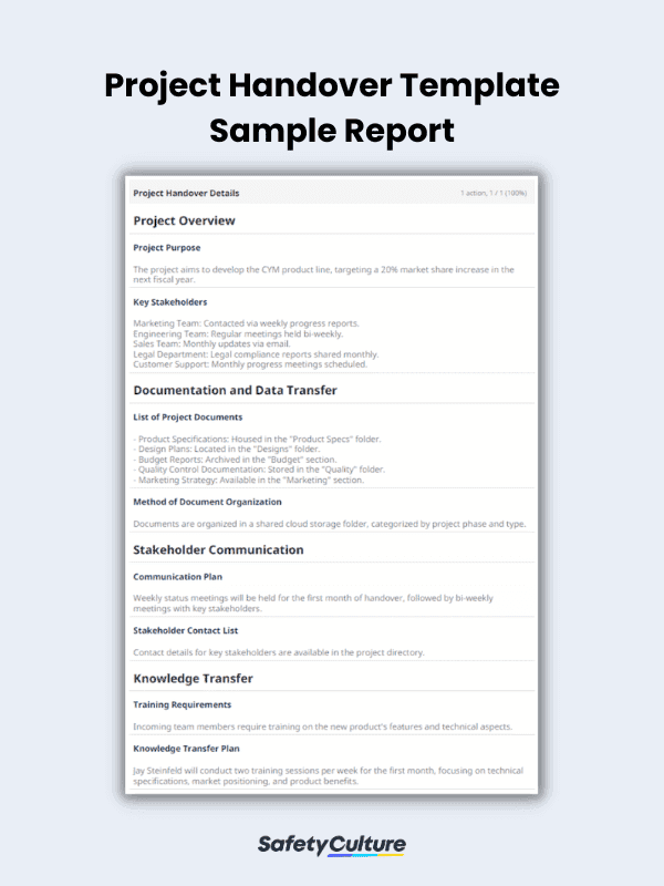 Project Handover Template Sample Report