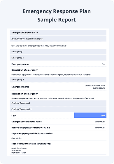 Emergency Response Plan - Industry Vetted sample report image