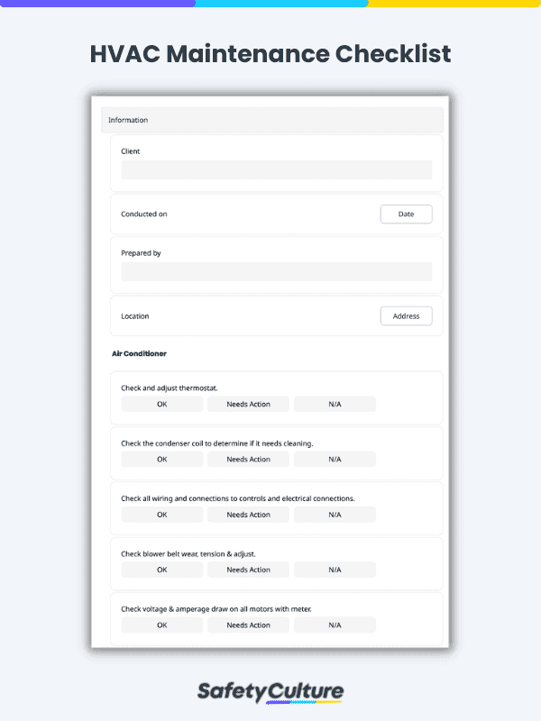 Liste de contrôle de l