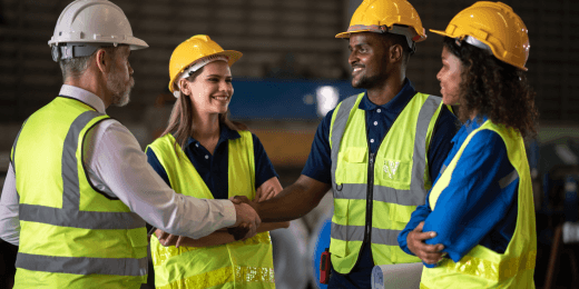 Manufacturing team in a meeting discussion
