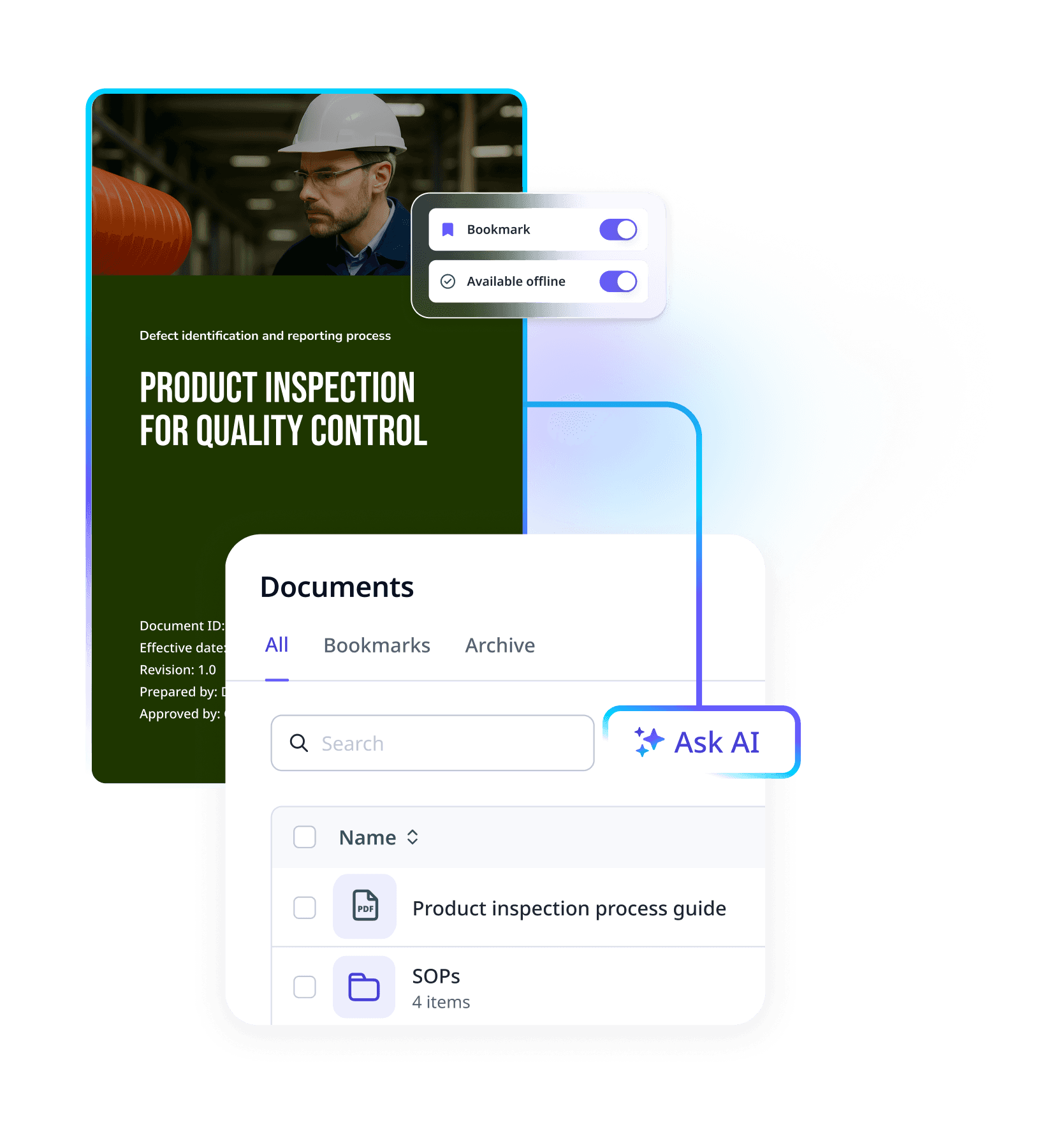 product inspection for quality control documents