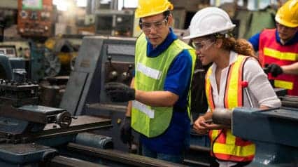 Engineers in manufacturing