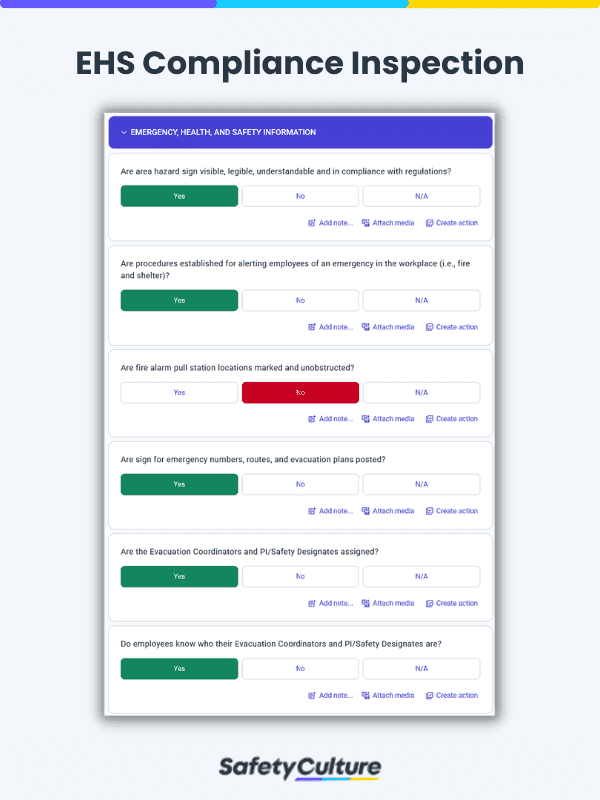 EHS Compliance Inspection Checklist