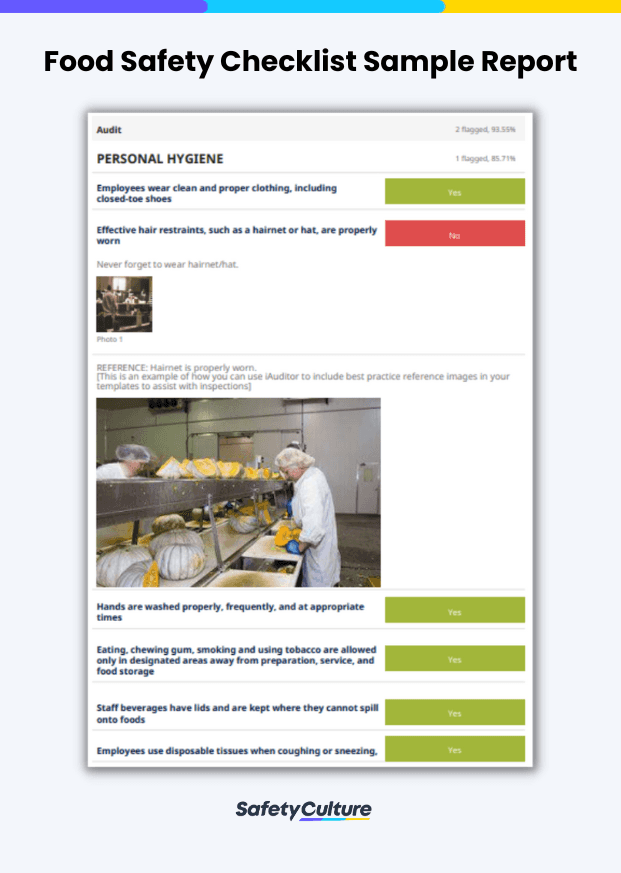 food safety checklist sample report