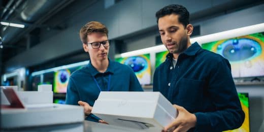 two product managers preparing products for product launch