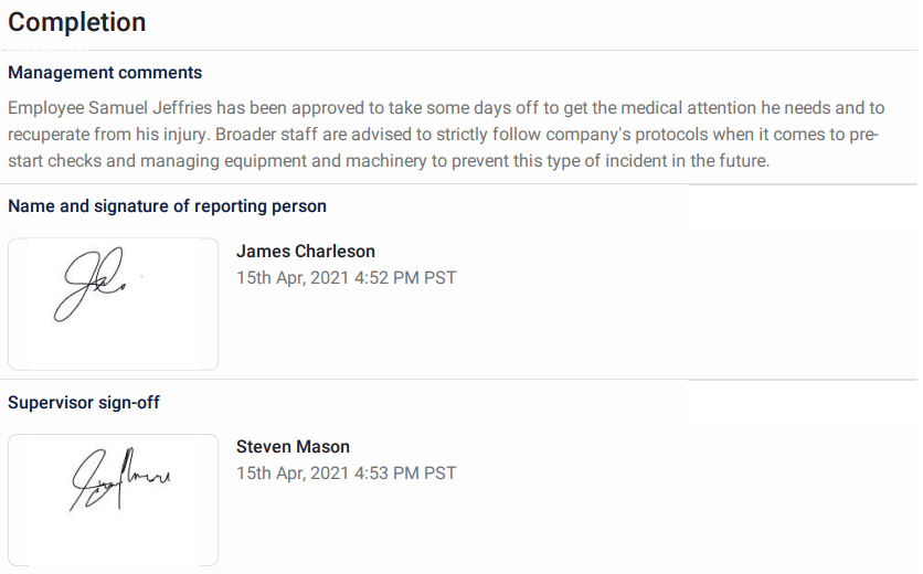Incident Report Sample - Step 6