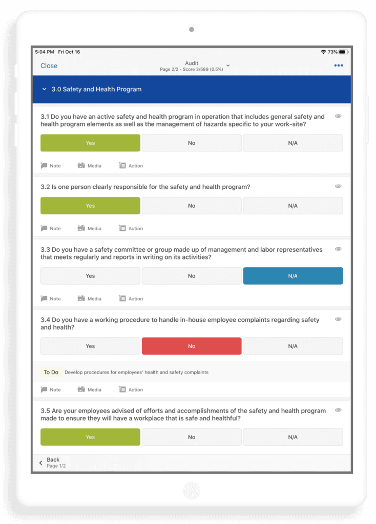 Liste de contrôle de l