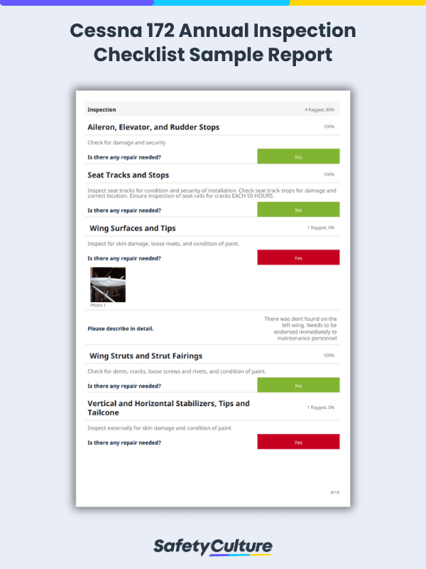 Aircraft Maintenance Checklist Sample Report