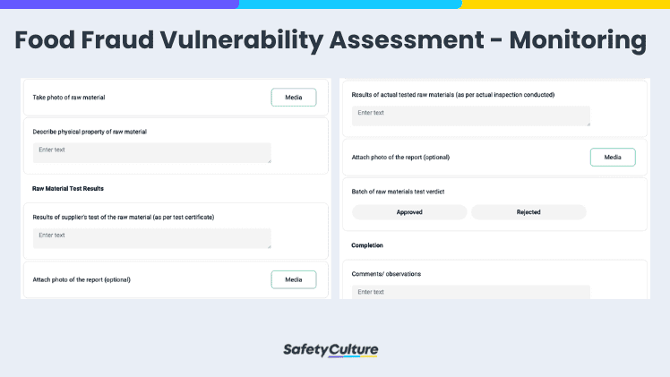 Food Fraud Vulnerability Assessment - Monitoring