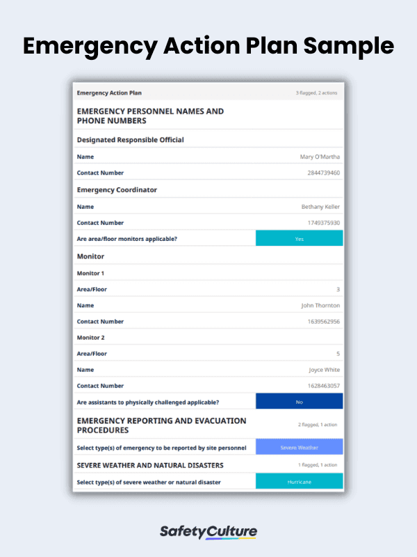 Emergency Action Plan Sample Report
