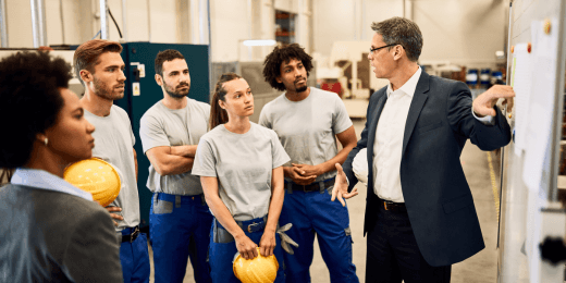 Manager leading a supply chain risk assessment