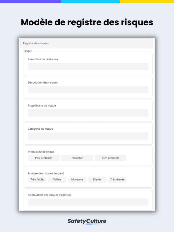 Modèle de registre des risques