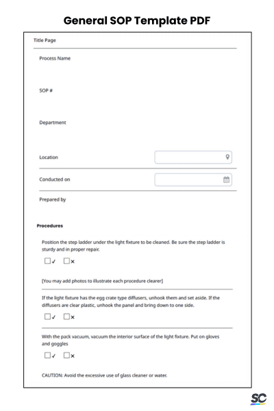 General SOP Template PDF