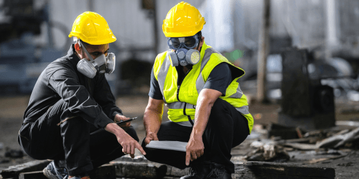 Two inspectors performing activity hazard analysis