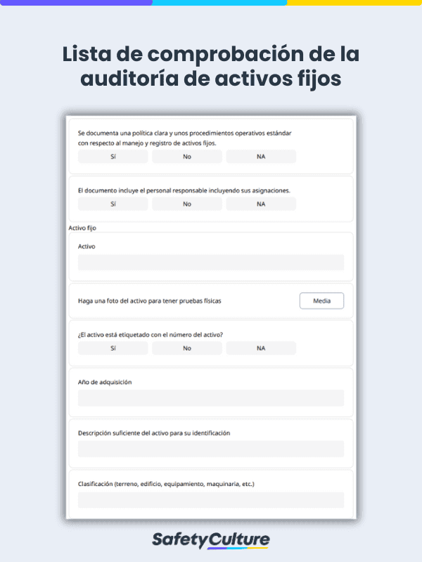 Lista de comprobación de la auditoría de activos fijos