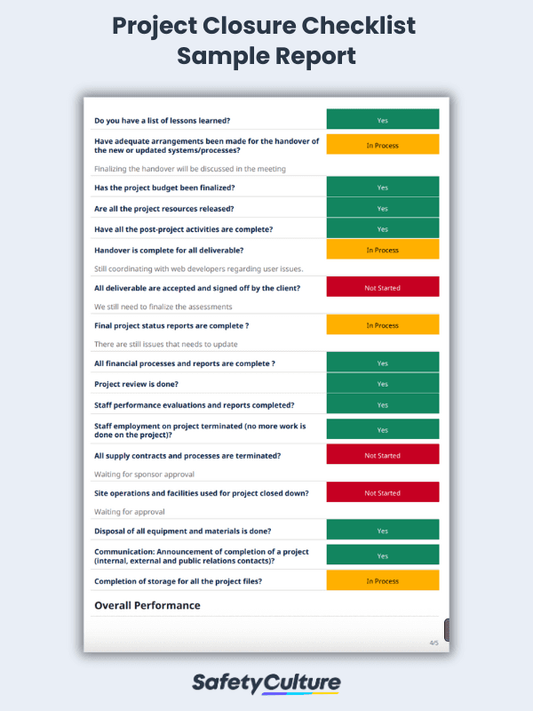 project closure checklist