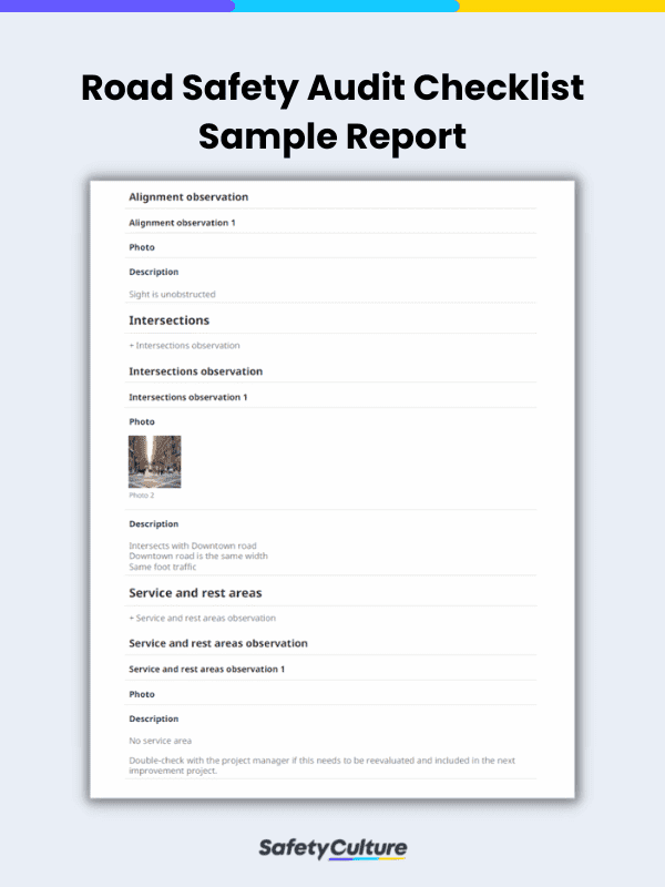 Road Safety Audit Checklist Sample Report