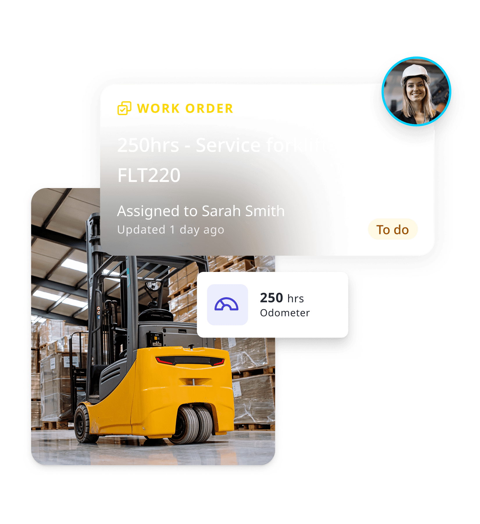 forklift work order alert - manufacturing assets