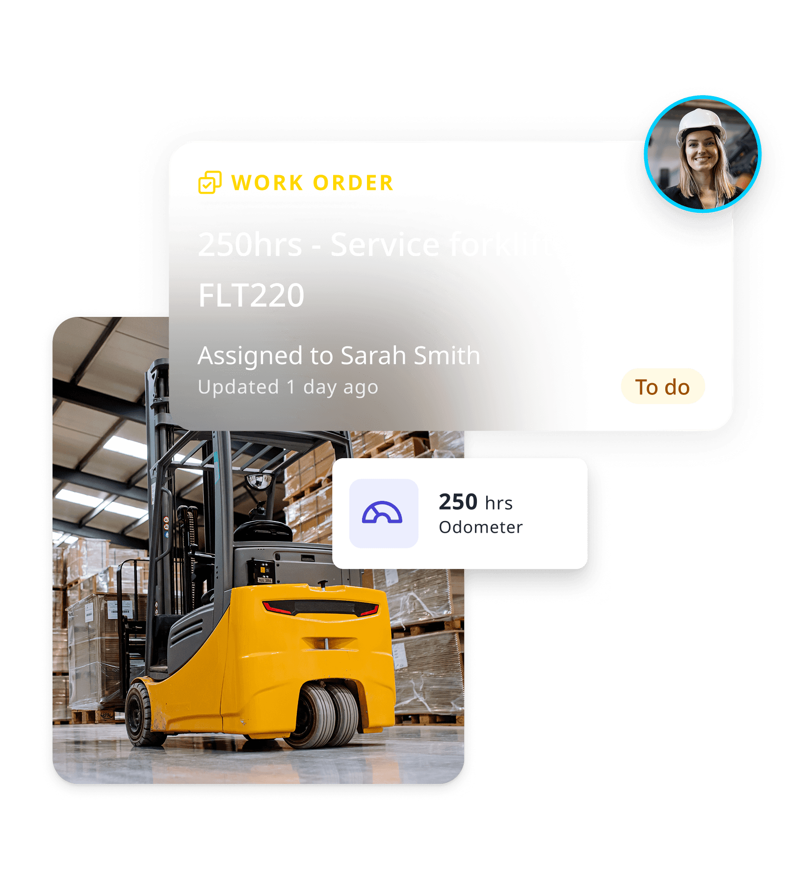 forklift work order alert - manufacturing assets