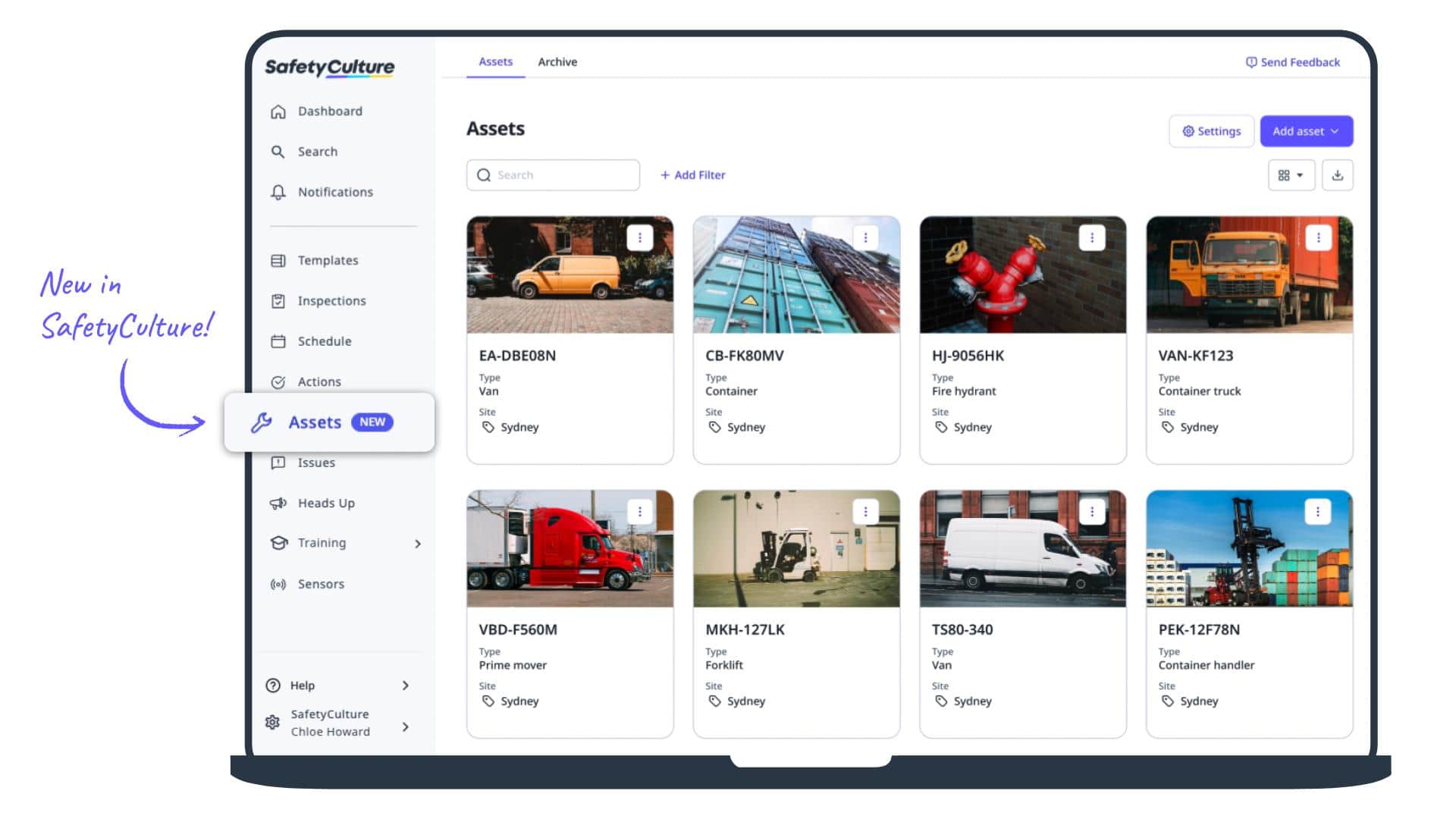 With Assets, you can maintain a rich and visual register of operational compliance with a detailed overview of your assets.