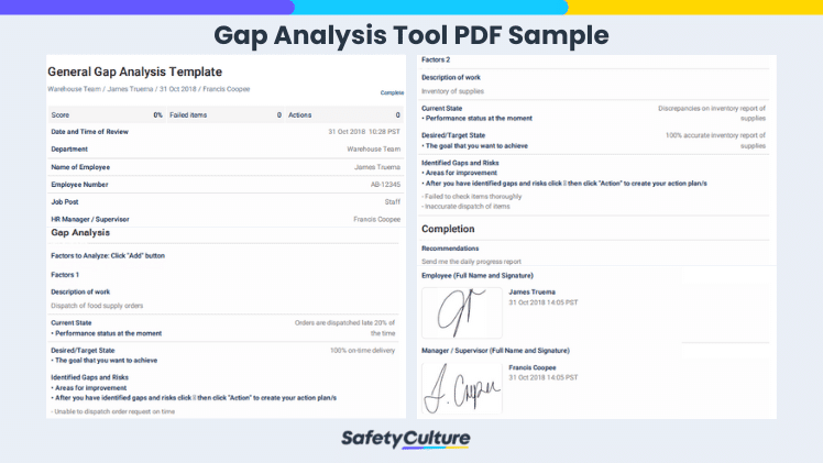 Gap Analysis Tool PDF Sample Report