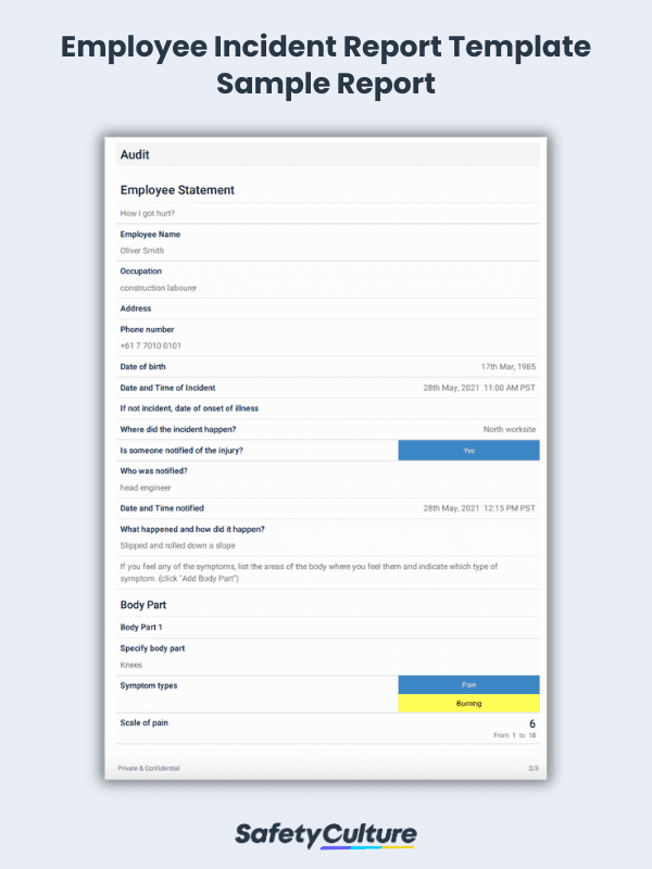 employee incident report template sample report