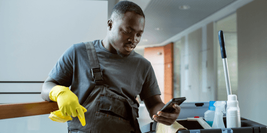 Hotel housekeeper using hotel deep cleaning checklist