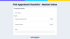 fha appraisal checklist for market value