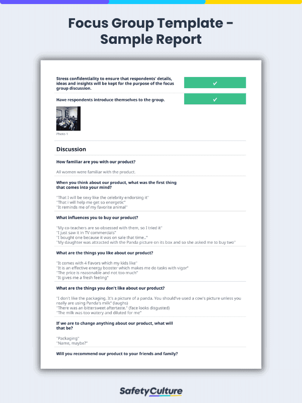 Focus Group Template Sample Report