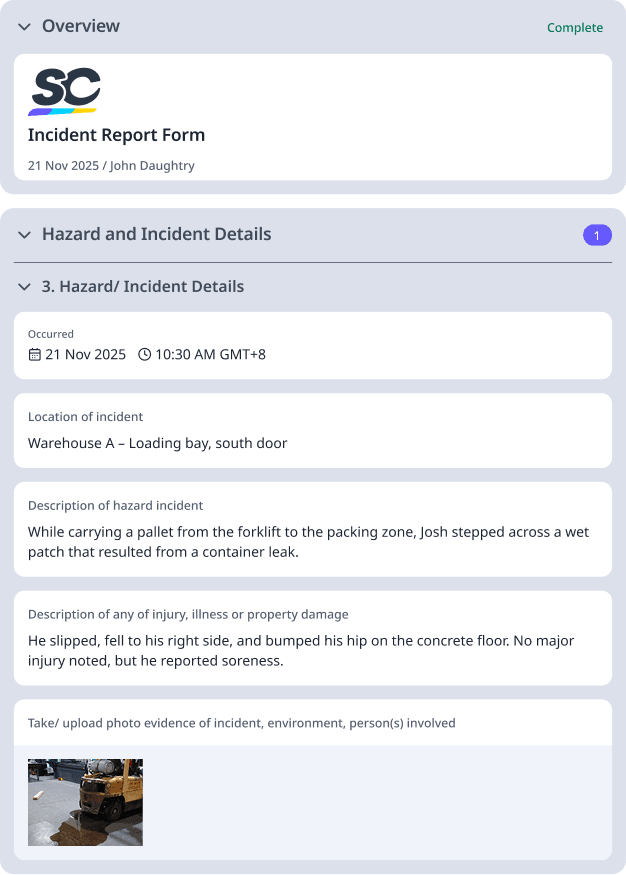 Incident Report Form Digital Report