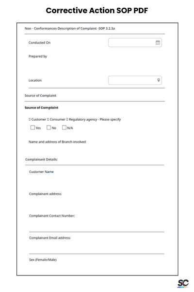 Corrective Action SOP PDF