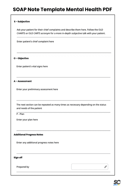 SOAP Note Template Mental Health PDF