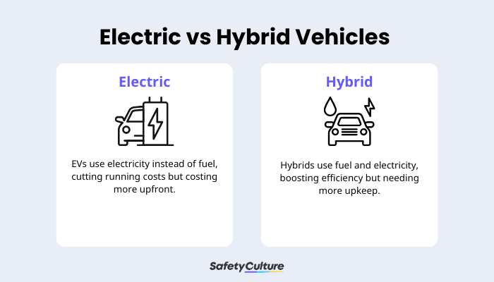 Electric Vehicle vs Hybrid Infographic
