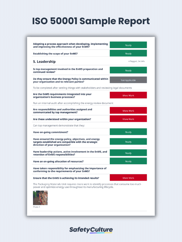 ISO 50001 Checklist Sample