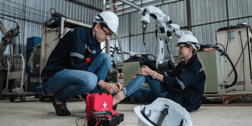 First Ais personnel following the guidelines of Health and Safety First Aid Regulations 1981